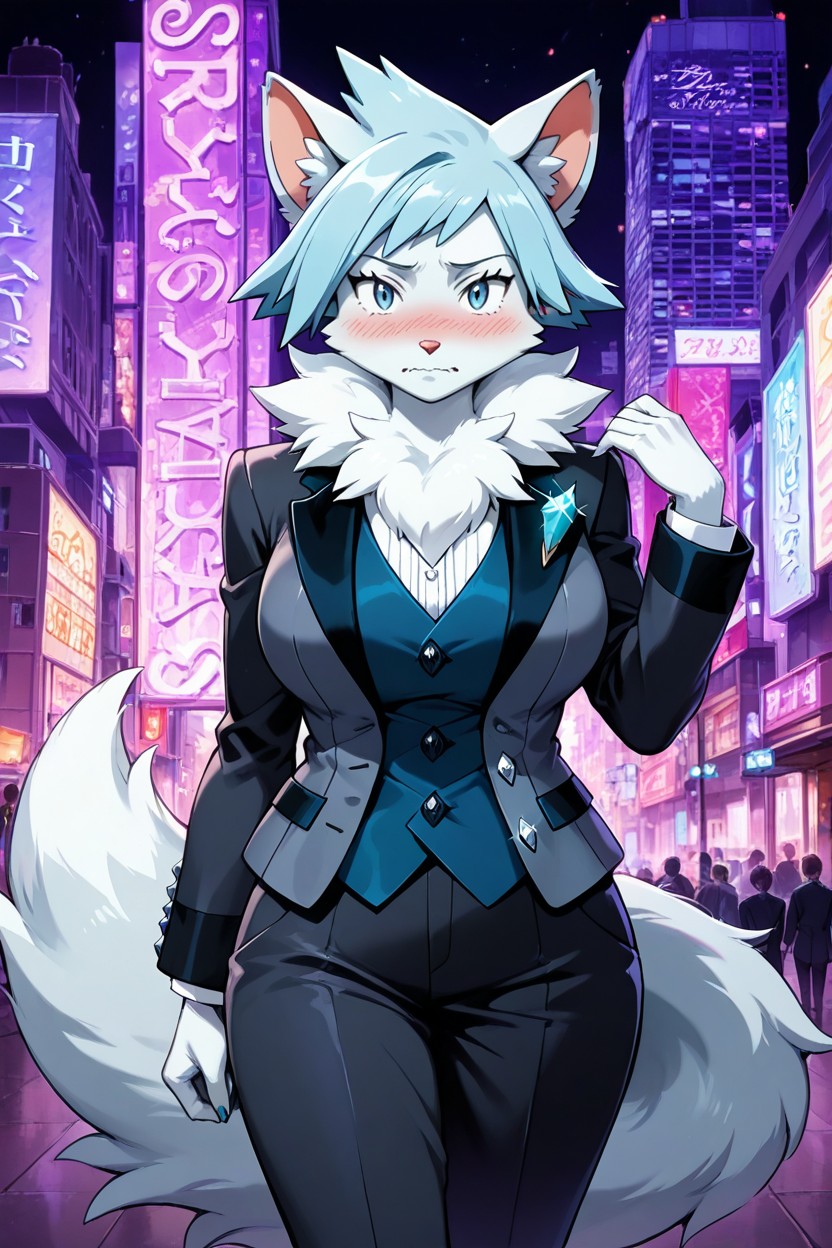 Grey Fur, Embarrassed Face, Steven Stone Hair AI Porn