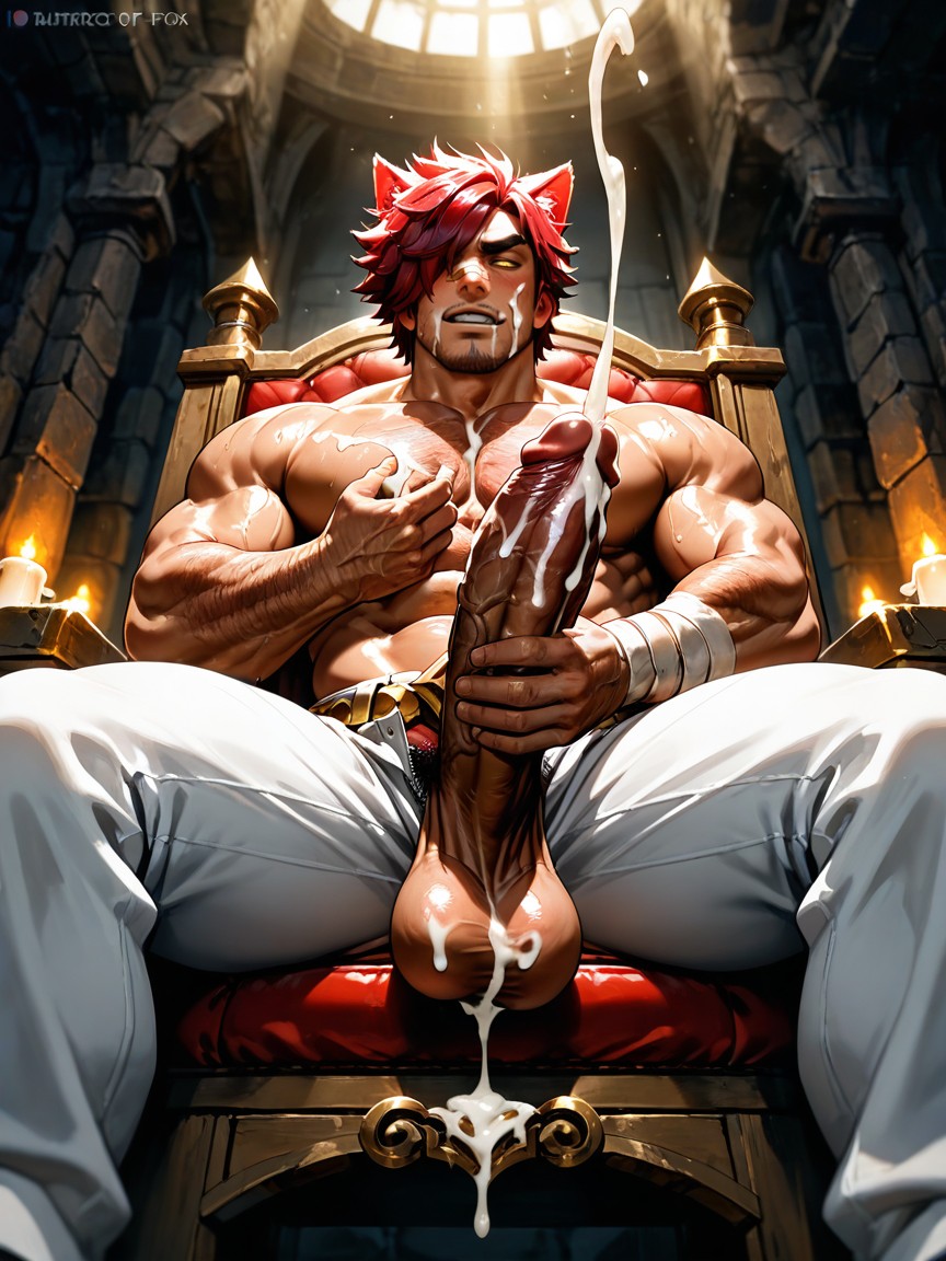 Kemonomimi Fox Ears, Big Cock, Bara Porno gay IA