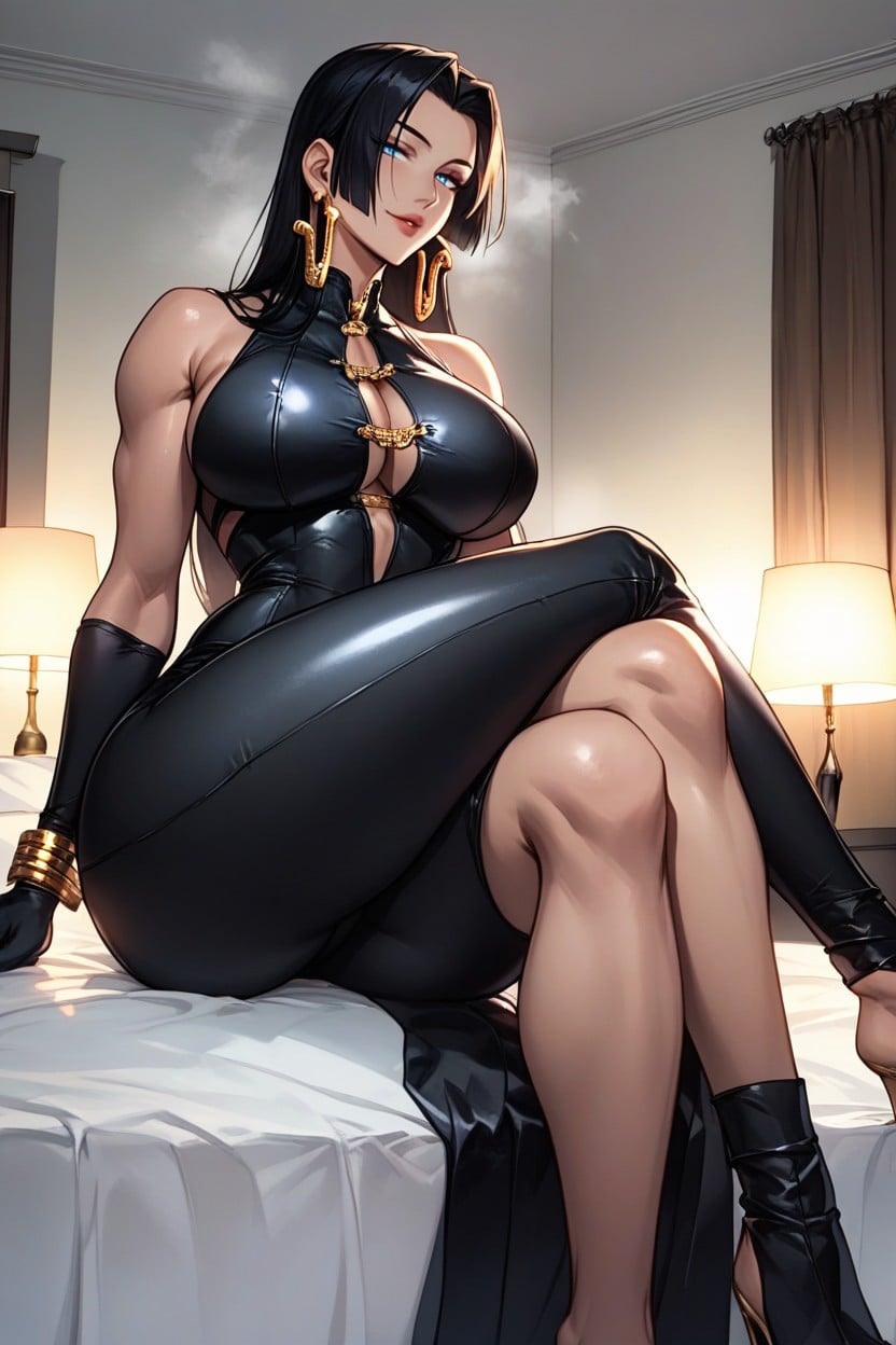Legs Crossed, Blue Eyes, 25+ Hentai AI Porn