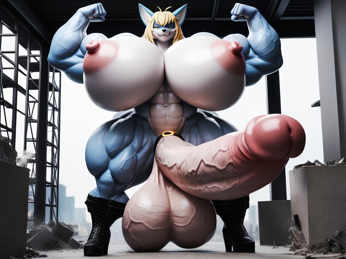 Erect Nipples, Hyper Cock Growth, Impossibly Long Hyper Penis Furry AI Porn