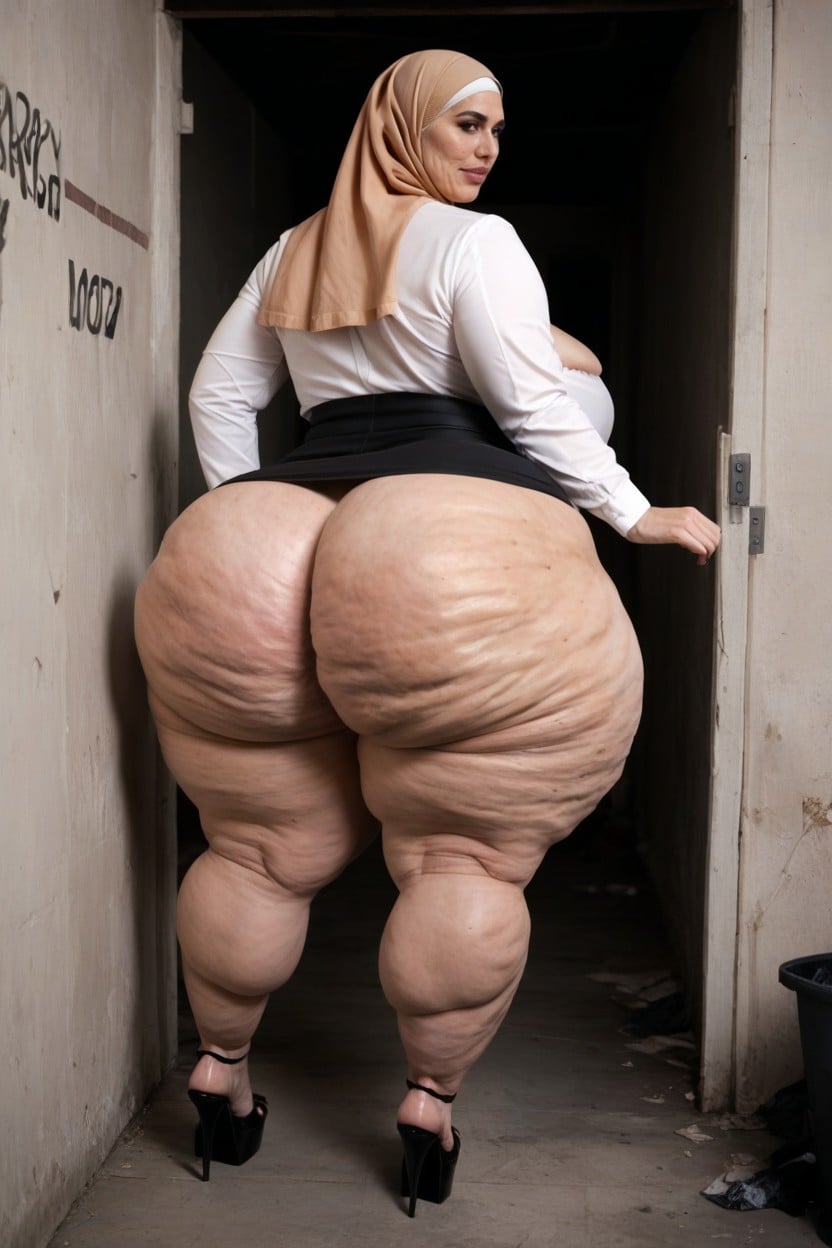 Massive Calves, Cellulite Waist, Cellulite Gigantic Thighs AI Porn