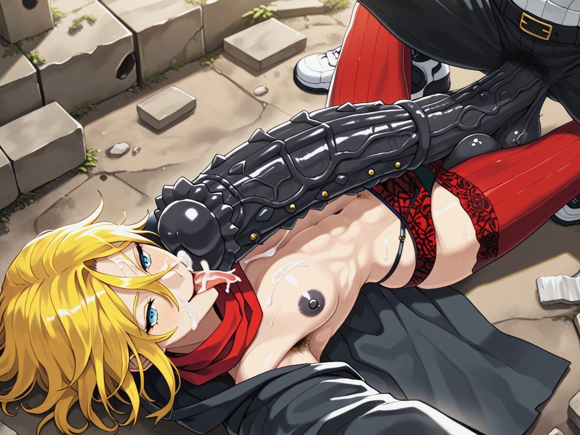Cyborg Bodysuit, Flaccid, Thick Pubic Hair Hentai AI Porn