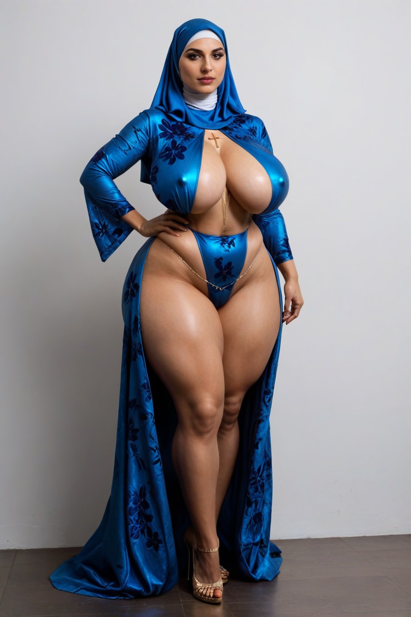 Exposed Navel, Thick Thighs, Looking At Viewer AI Porn