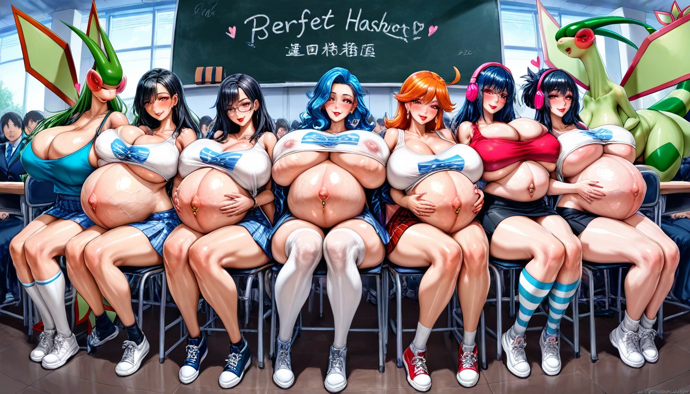 Underboob, Tits Push Up, Puffed Cheeks Hentai AI Porn