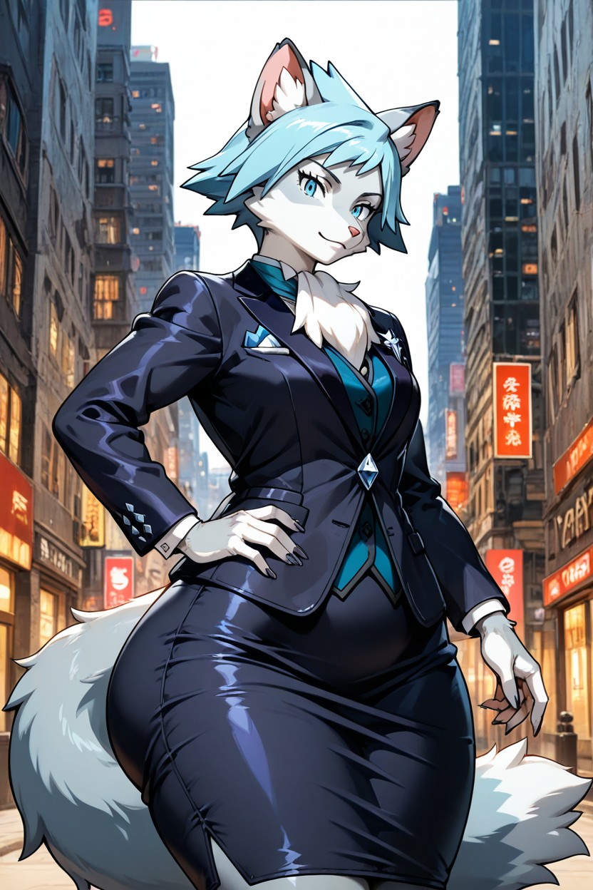 Skinny, Tuxedo Suit, Furry Body AI Porn