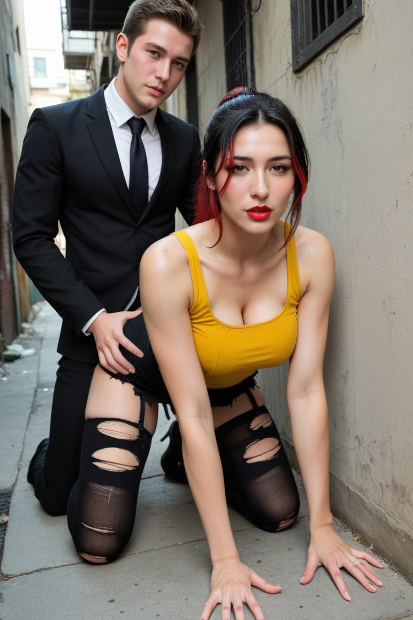K Image, Doggy Style Sex, Woman Face Down Against An Alley Wall AI Porn