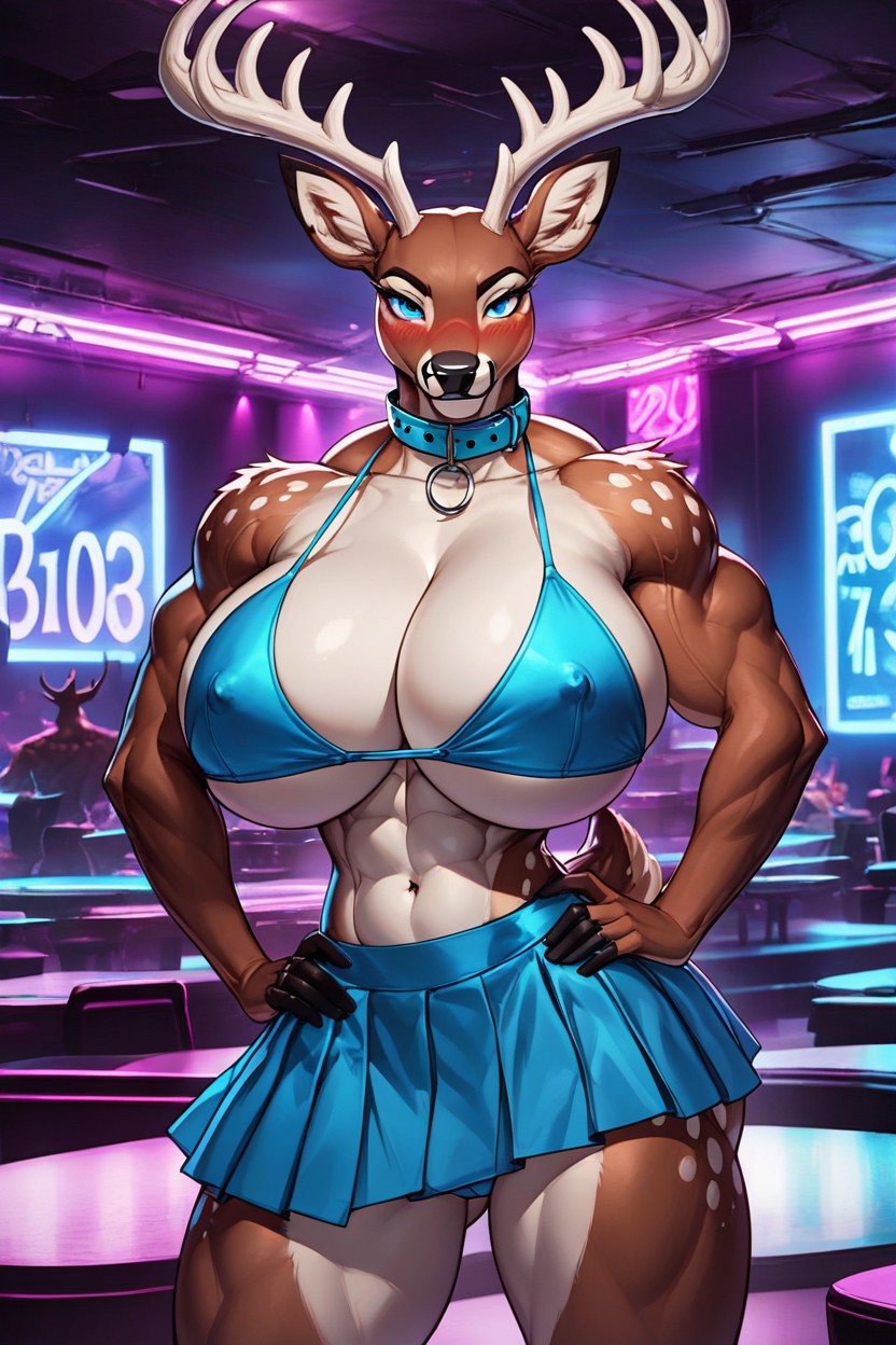 Looking At Viewer, Covered Nipples, Breast Expansion Furry AI Porn