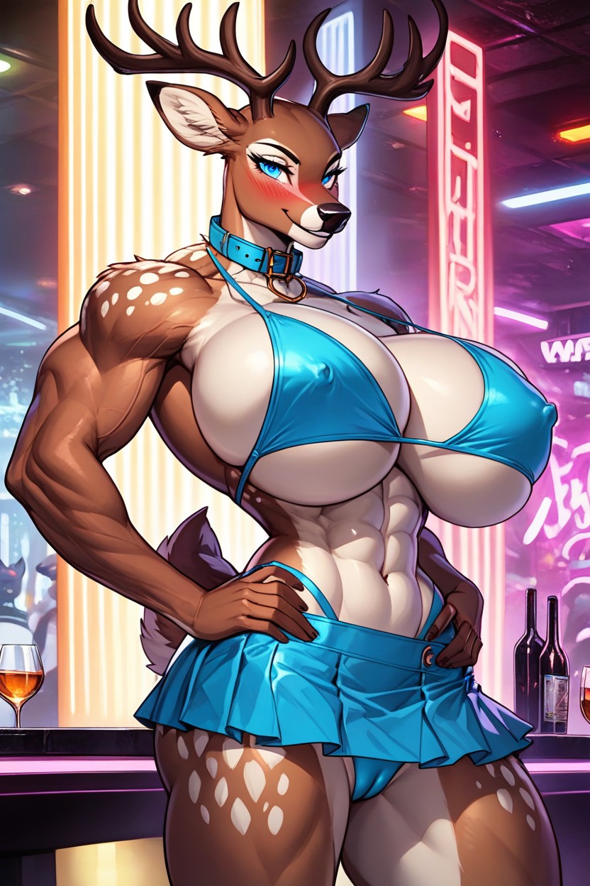 Cameltoe, Deer Muzzle, Colossal Round Breasts Furry AI Porn