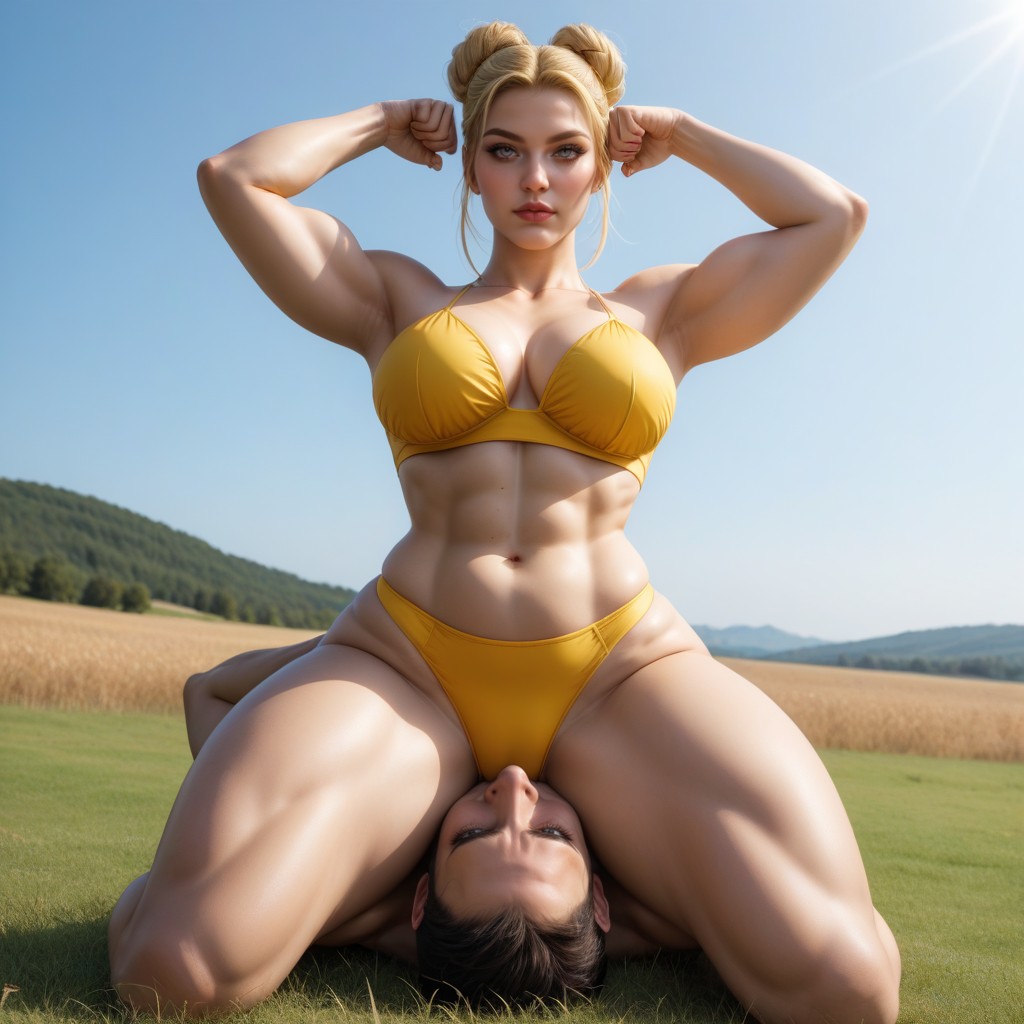 Close Up, Hair Bun, Bottom View AI Porn