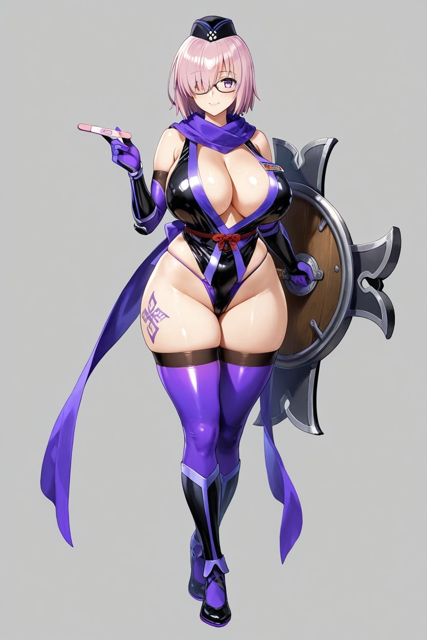 Simple Background, Full Body, Glossy Material Hugging Every Curve Hentai AI Porn