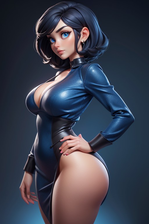 Sexy Serious Expression, Correct Proportions, Side View Of Massive Ass Hentai AI Porn