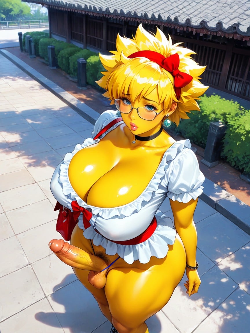 Extremely Large Ass, Glasses, Mini Skirt Hentai AI Porn