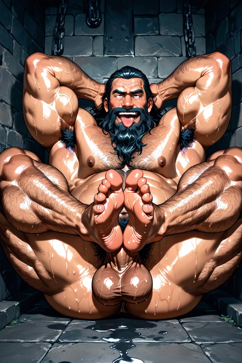 Hairy Beast, Hard On, Oversized Feet Porno IA Gay
