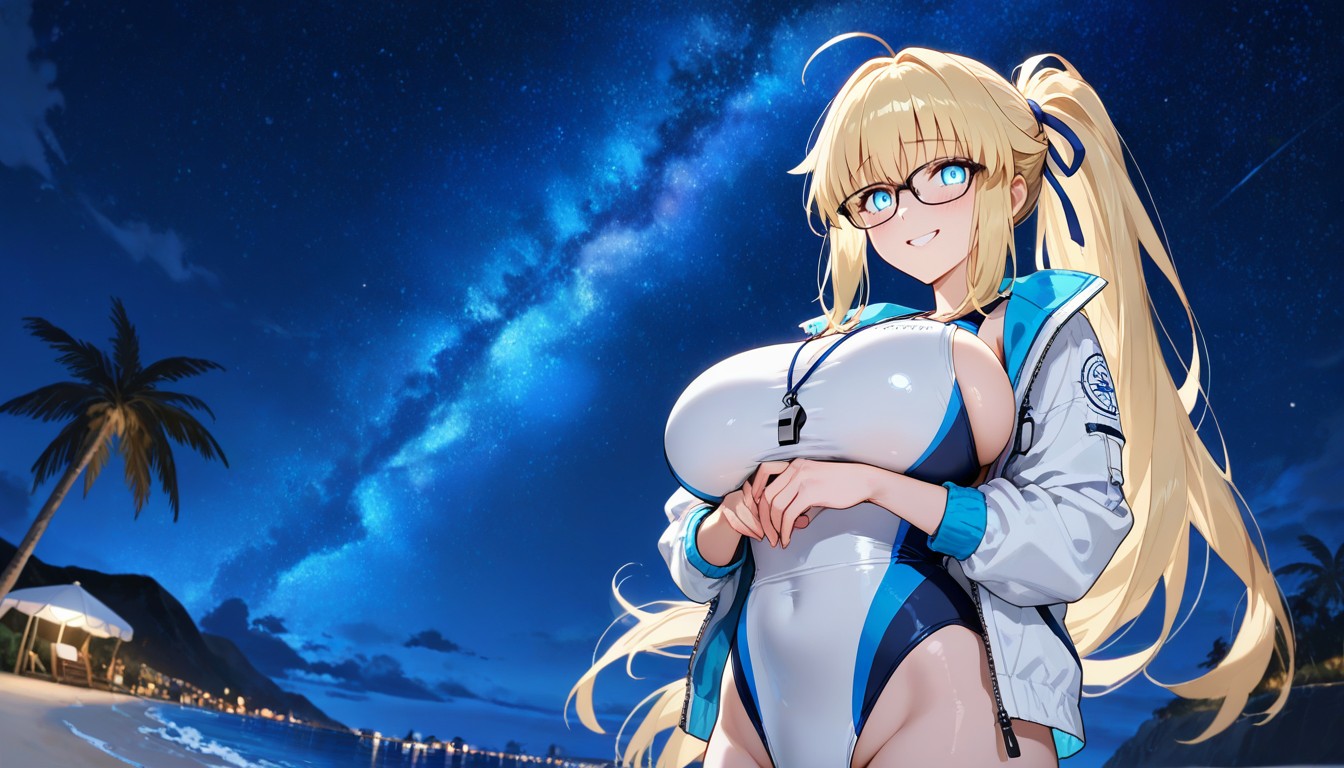 25+, Beach, Glowing Eyes Hentai AI Porn