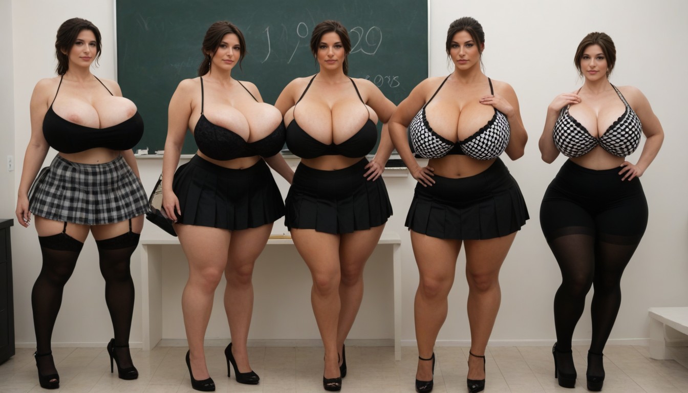 Hyper Super Gigantic Ass, Surrounded By Guy, Huge Hips AI Porn