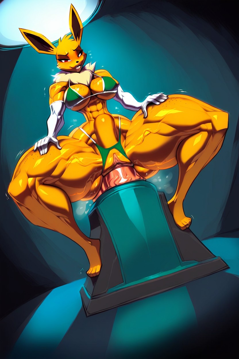 Front View, Legs Spread, Expression Showing Pleasure AI Porn