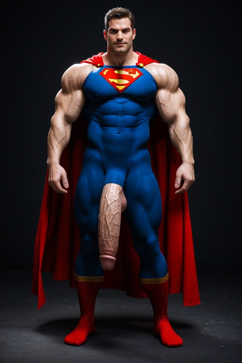 Silver And Red Suit, Vista Frontal, Cuerpo Completo Porno gay IA