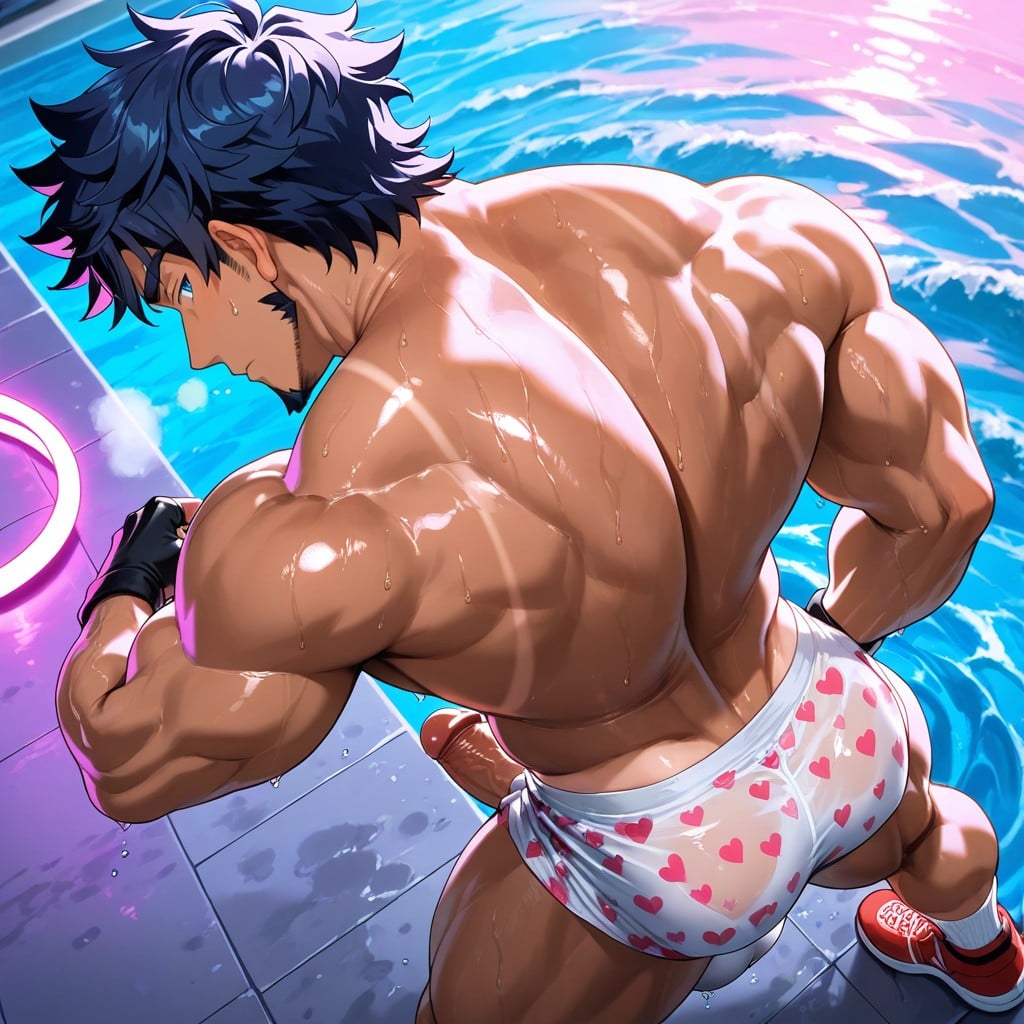 Visible Feet, Vue Arrière, Glossy Skin Porno IA Gay