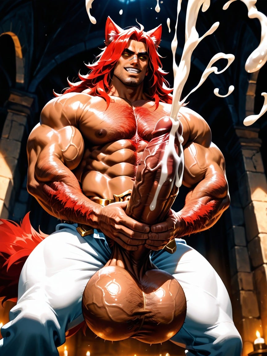 Sharp Eyes, Extremely Defined Abs, Big Muscular Body Porno IA Gay