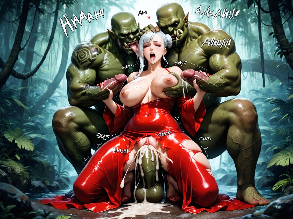 Triple Penetration, Deep Throat, Four-armed Monster Hentai AI Porn