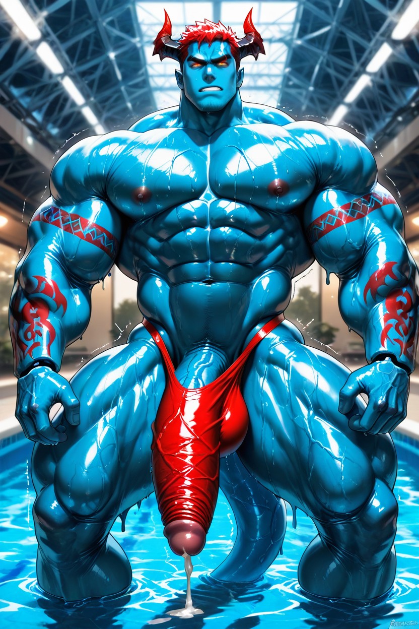 Two Men, Extrêmement Lourd En Bas, Slippery Hips Porno IA Gay