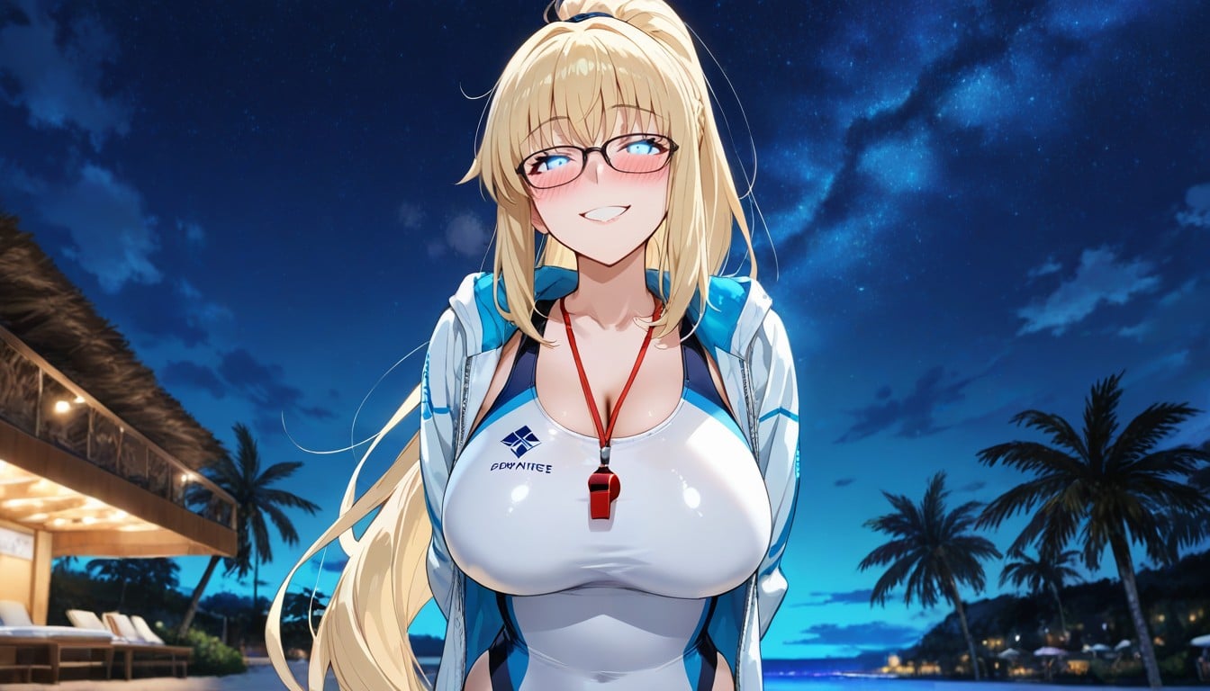 Du Bas Vers Le Haut, The Jacket Is Worn Loosely, Ponytail Porno IA Hentai