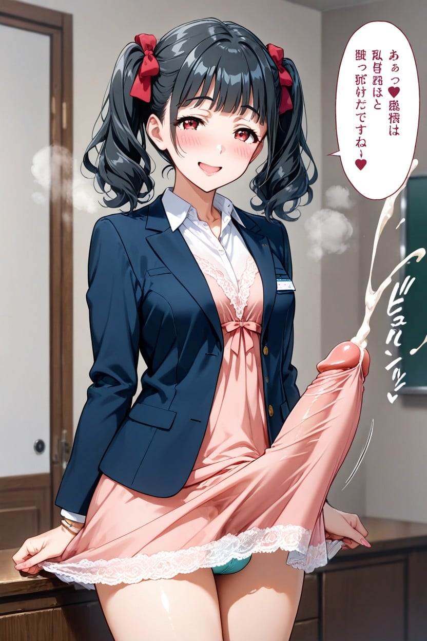 Skinny, Japanese Dialogue, Red Eyes Hentai AI Porn