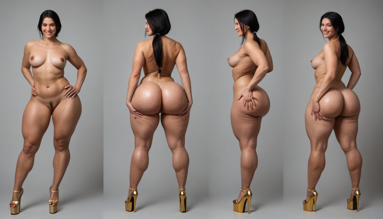 Massive Bubble Butts, Unrealistically Huge Muscled Legs, Massive Strong Hamstrings AI Porn