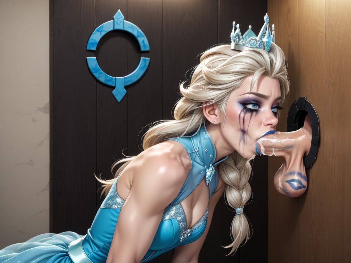 Gloryhole, Culo Pequeño, Long Blond Hair Hentai IA