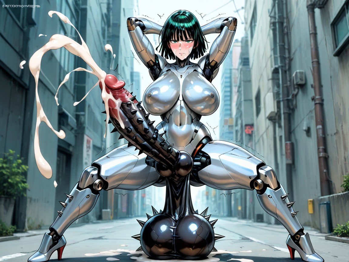 Metal Skin, Uncensored, Futanari Robot Penis Hentai AI Porn