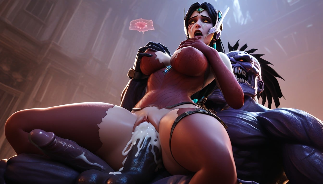 Titan Monster Extremely Taller Than Her, Massive Cumshot, Restrained AI Porn