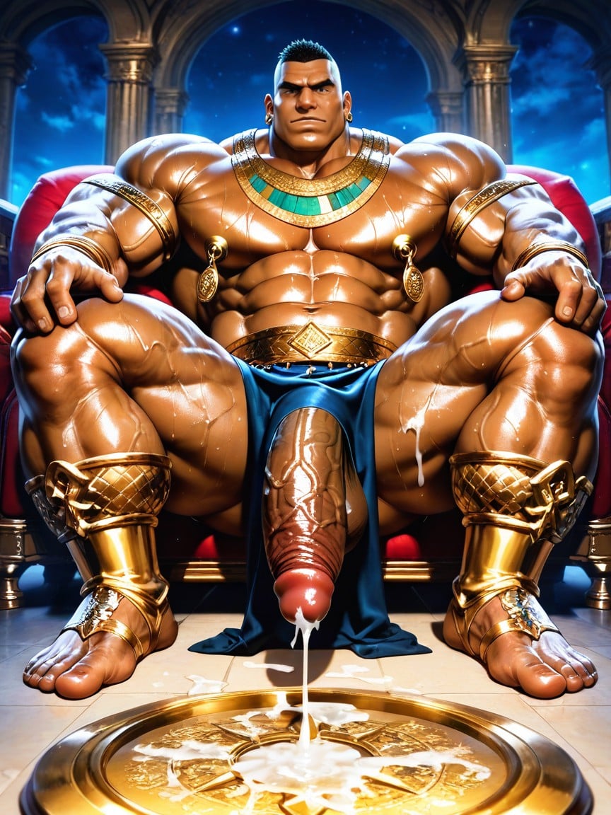 Muscular Body, Massive Erect Extremely Thick Vascular Uncut Penis With Dangling Piercings, Pathways With Greenery Side Porno IA Gay