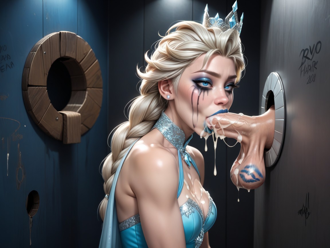 Blue Lipstick On Cock, 25+, Blue Glossy Lipstick Hentai AI Porn