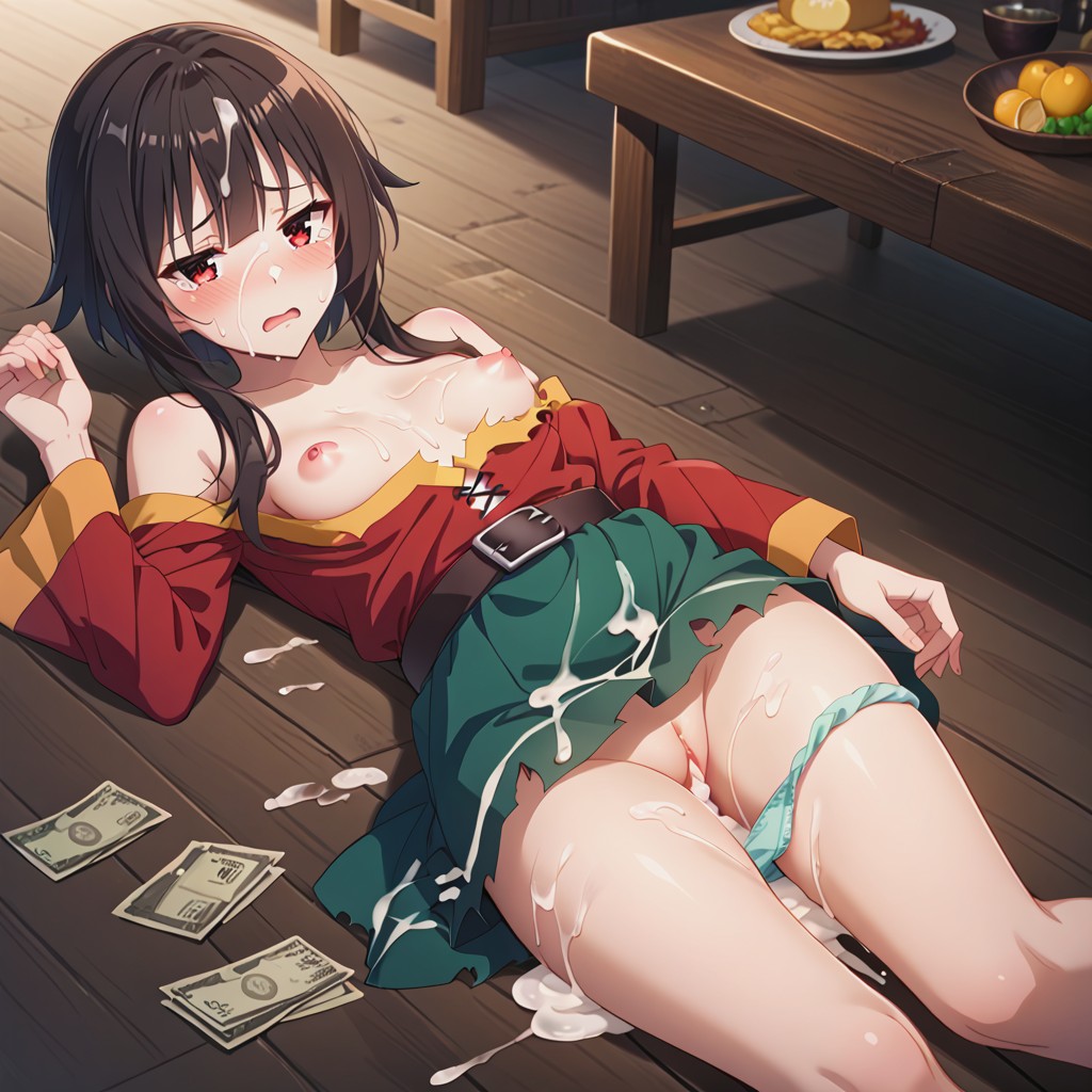 Beautiful Face, Puddles Of Cum, Woman Covered In Cum Hentai IA