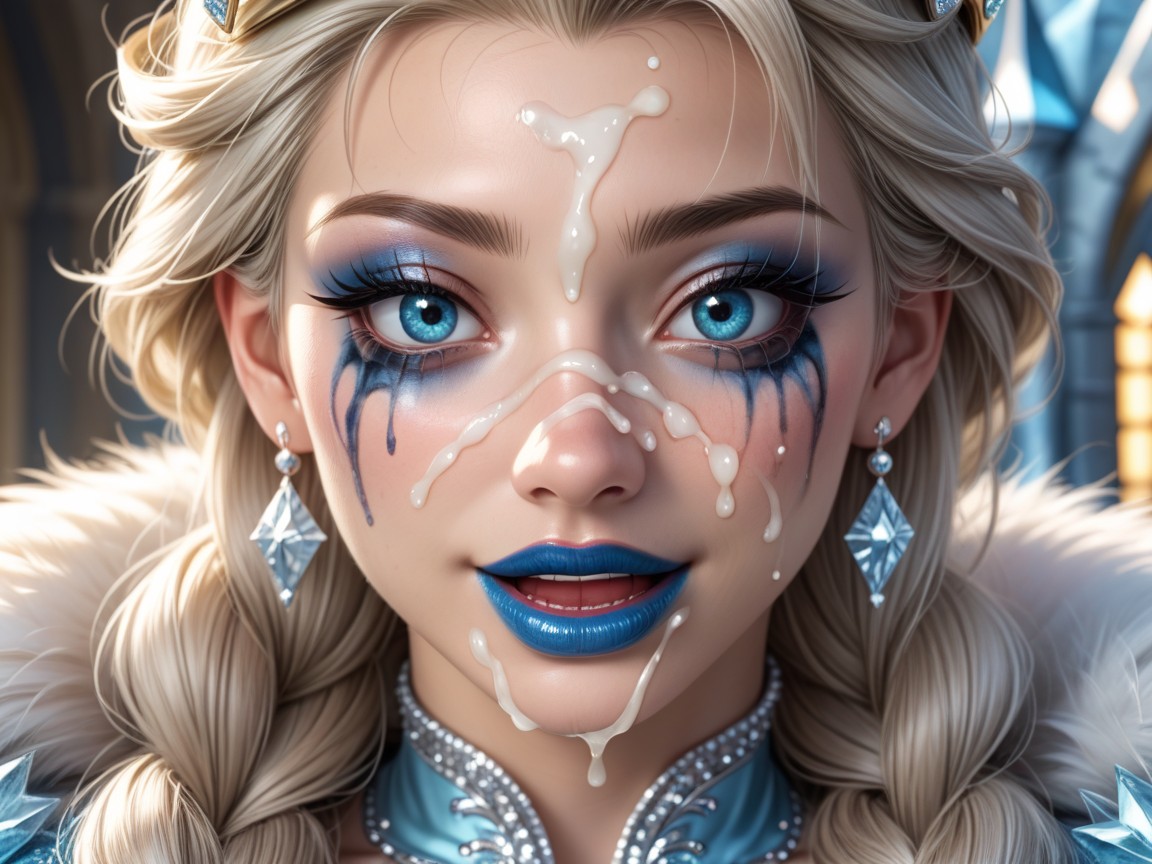 In A Ice Castle, 25+, Smiling Mouth Open Hentai AI Porn