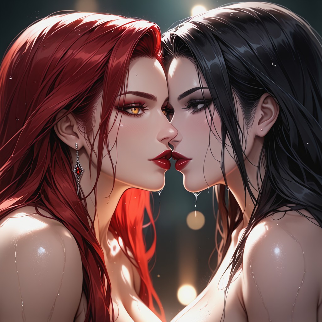 Erotic, Crimson Lips, Break Steam Haze Hentai AI Porn