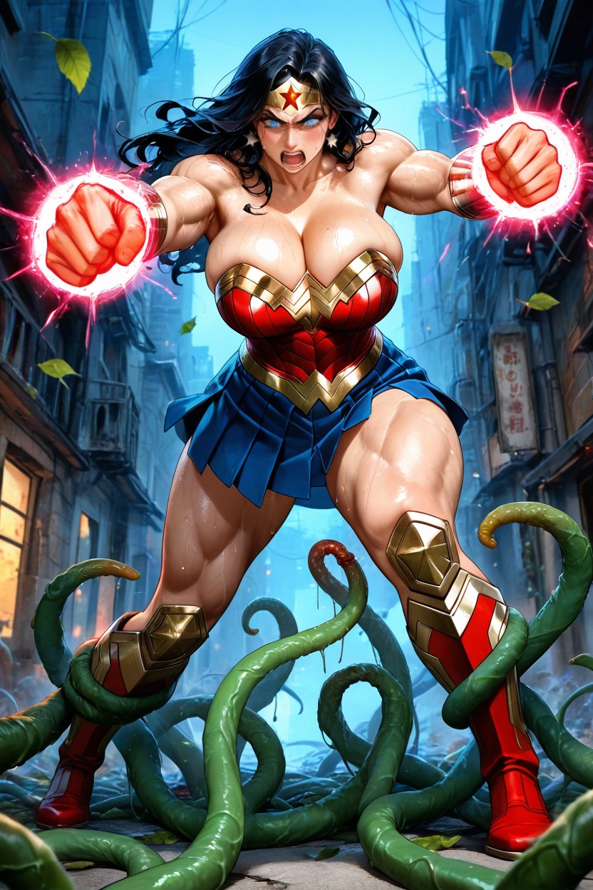 Red Greaves, Muscular, Gold Armbands Hentai AI Porn