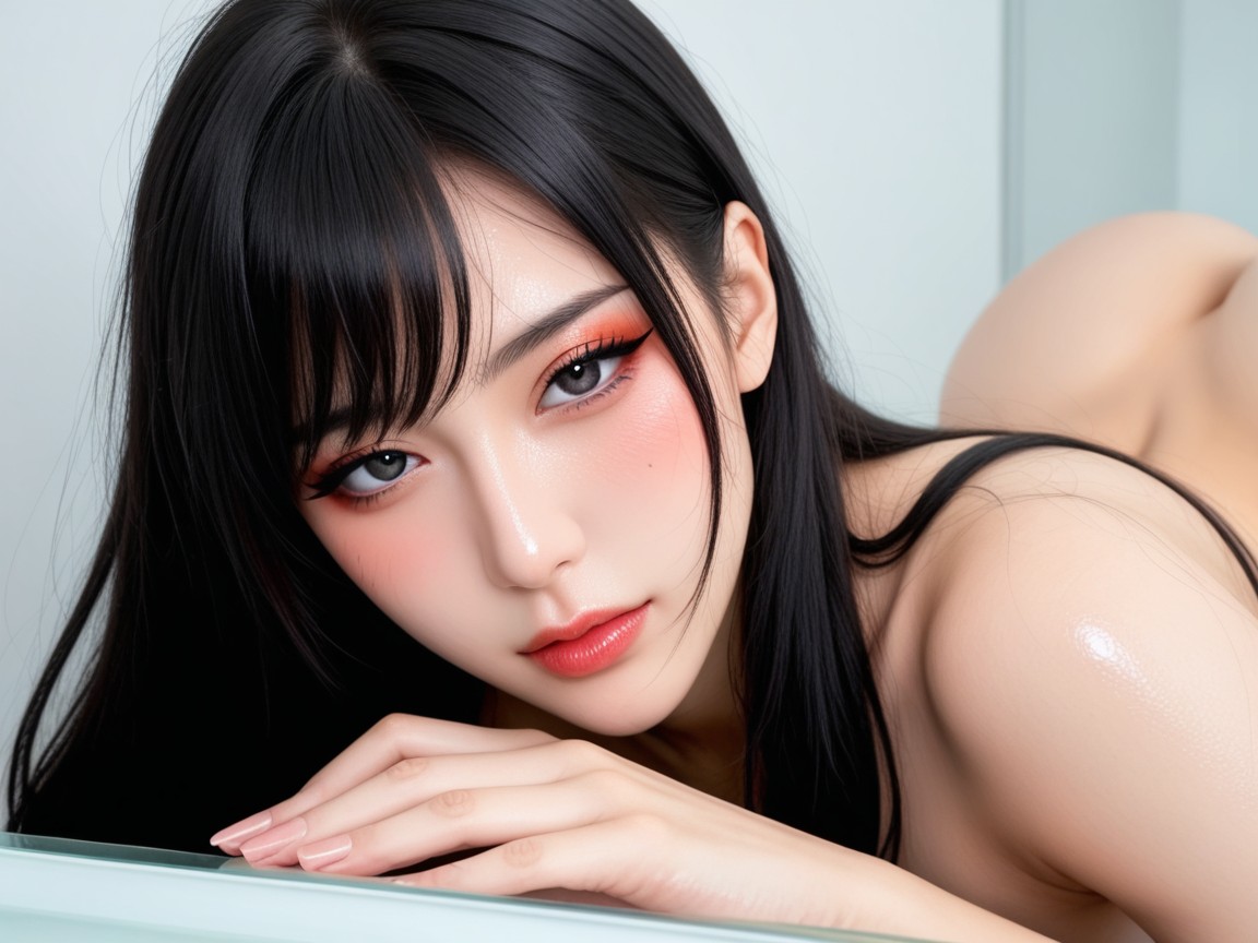 Naked, Distinctive Beauty, Idol Face Asian AI Porn