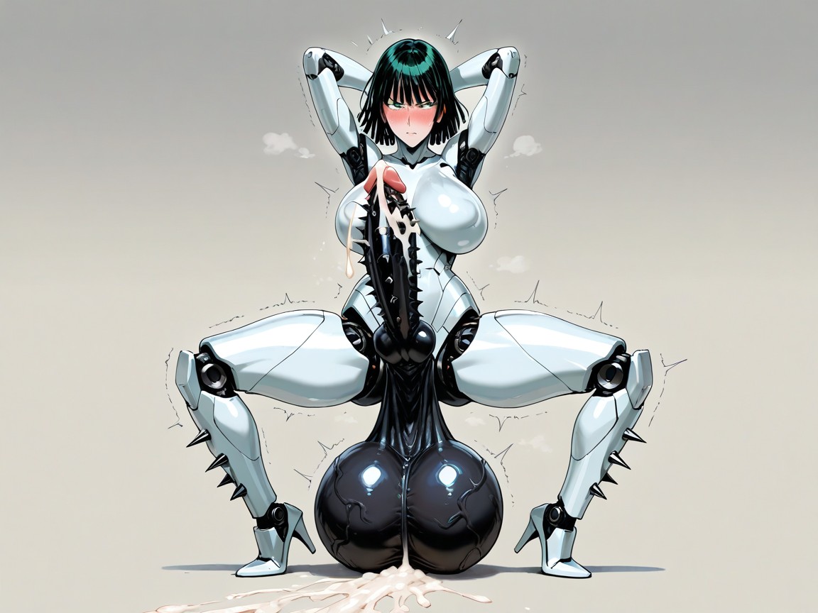 Pony Cock, Arms Behind Head, Futanari Robot Penis Hentai AI Porn