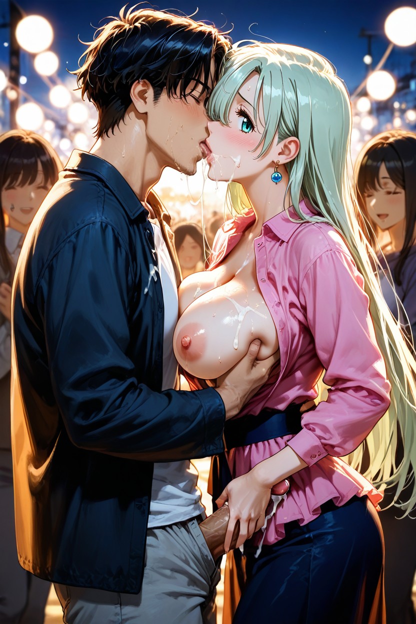 Soft Lighting, Breaking A Kiss, Looking At Viewer AI Porn
