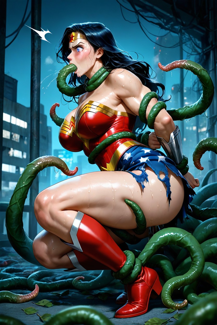 Blue Leather Skirt, Deepthroat, Leaves On Tentacles Hentai IA