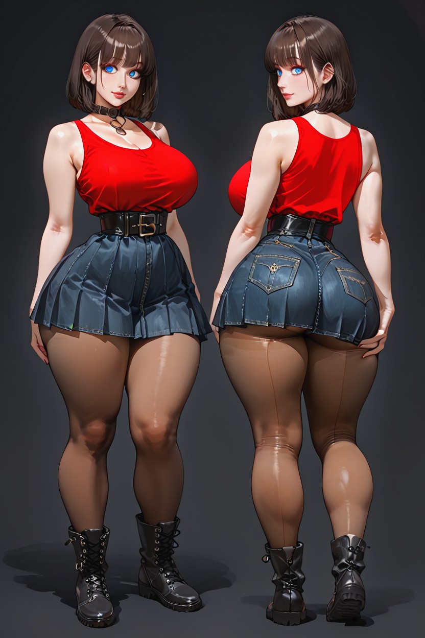 Face, Behind View, Bob Haircut AI Porn