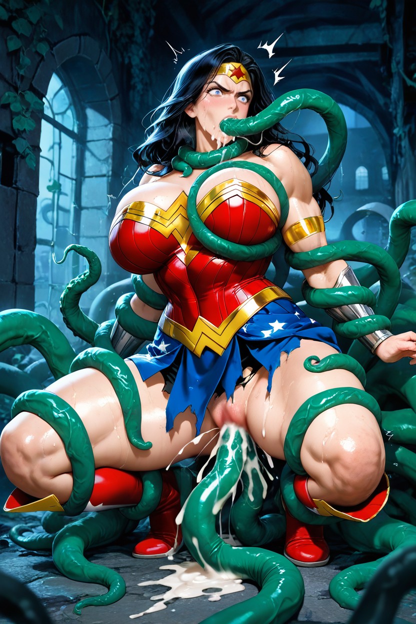 Vine-like Tentacles, Restrained, Cinematic Hentai AI Porn