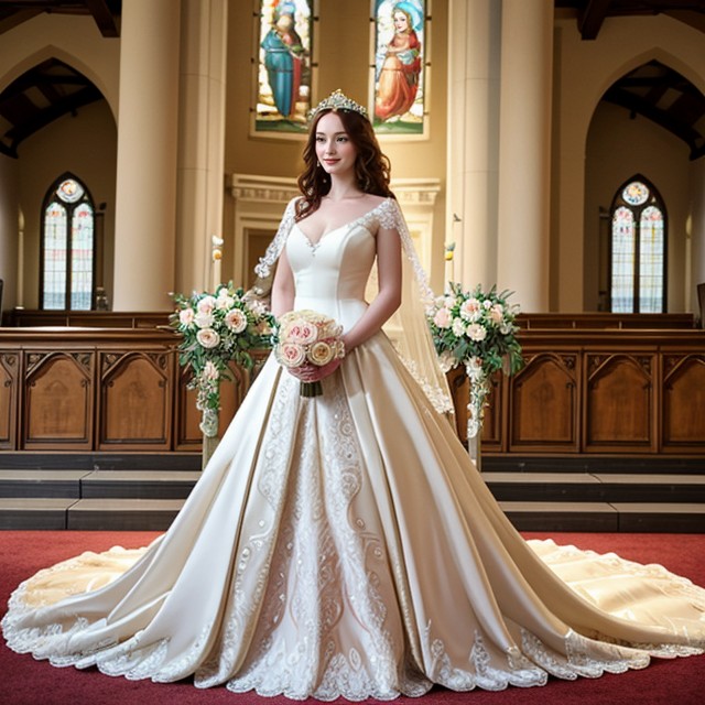Wedding At Church, Highly Detailed, Classic Comic Artstyle AI Porn