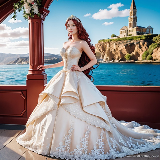 Wedding Dress, Elegant And Serene, Vibrant Lighting AI Porn