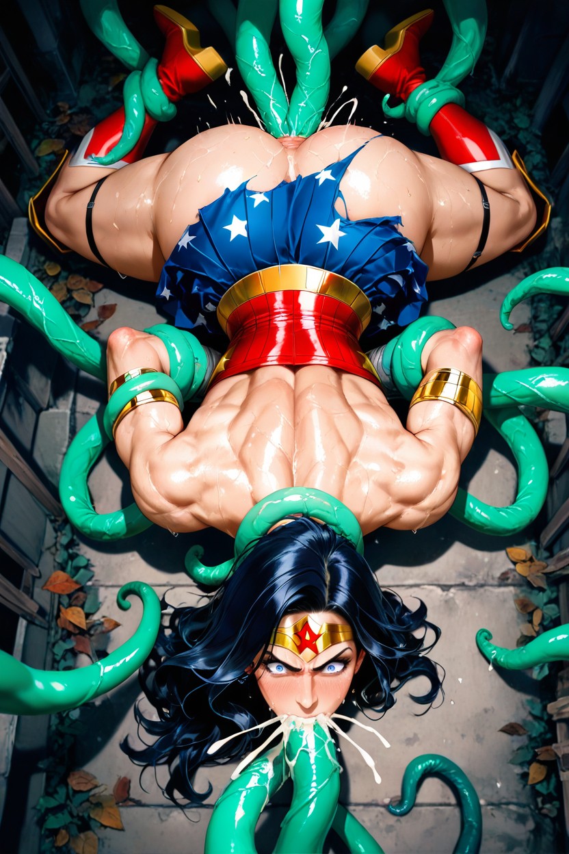 Huge Woman, Gold Armbands, Sorprendida Hentai IA