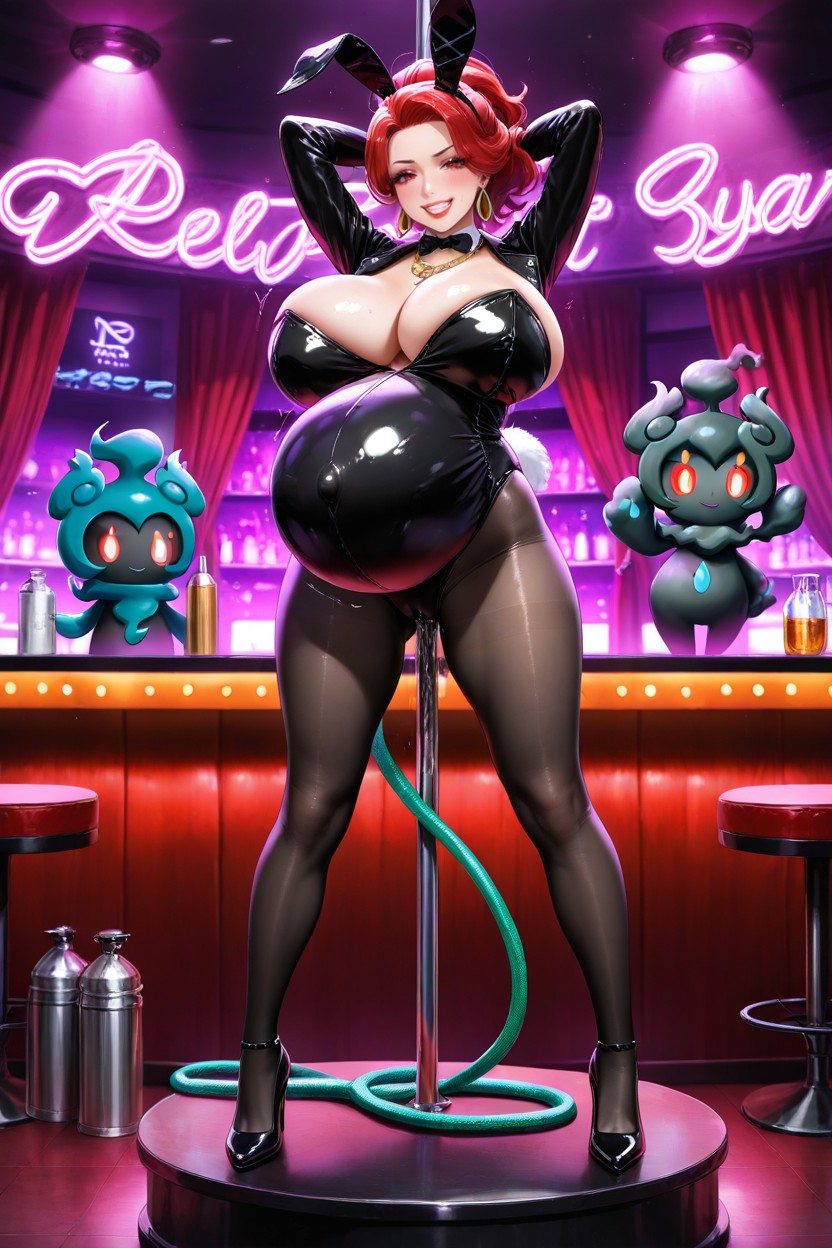 Long Legs, Model Posing, Helium Cylinder AI Porn