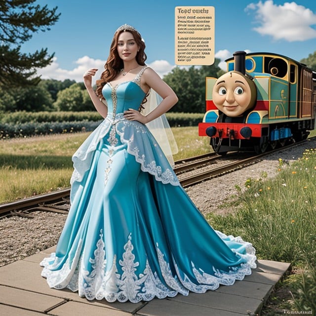 Elegant And Serene, Classic Thomas & Friends Comic, Flowing Hair AI Porn