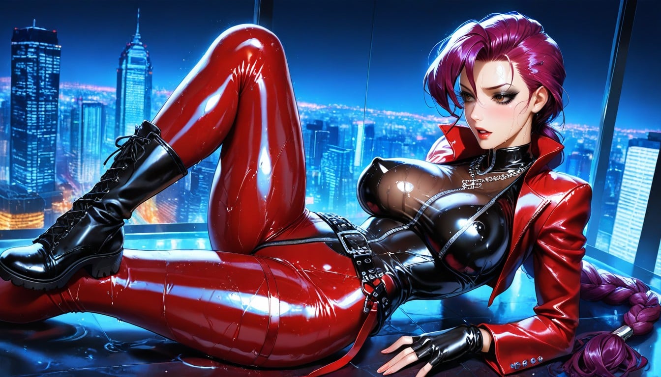Detailed Eyes, Tall Skyscraper Penthouse Infinity Pool, Form Fitting Clothes Hentai AI Porn