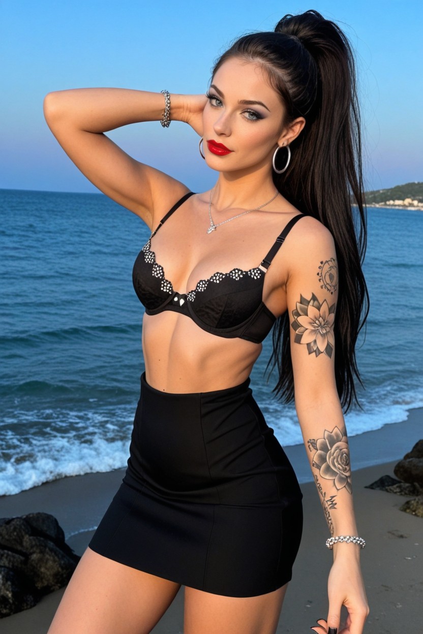 1 Person, Full Frontal View, Black Nail Polish AI Porn